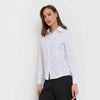Women's Slim Fit Polo Collar Long Sleeve Solid Color Single Button Polyester Cardigan Style Blazer for Casual Work in Summer