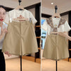 Women's Cotton Harajuku Style Blazer with Pocket for Spring Casual Wear in White Khaki Black