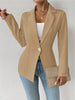 Women's Slim Fit One Button Cotton Blend Solid Color Lapel Long Sleeve Elegant Blazer for Spring in White Black Red Burgundy