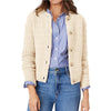 Women's Routine Fit Round Neck Long Sleeve Pullover Grid Acrylic Blend Cardigan with Buttons for Basic Summer Wear in Apricot Burgundy Black