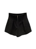 Women's Harajuku Style Polyester Three-Dimensional Decoration Wide Leg Shorts for Summer in Black and White