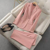 Women's Slim Fit Polyester Long Sleeve Business Blazer Jacket for Office Work Commute in White Black Pink