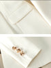Women's Slim Fit Polyester Long Sleeve Business Blazer Jacket for Office Work Commute in White Black Pink