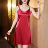 Women's Slim Fit Satin Solid Color Sling Dress for Spring Summer Casual in White Black Burgundy Champagne