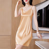 Women's Slim Fit Satin Solid Color Sling Dress for Spring Summer Casual in White Black Burgundy Champagne