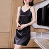 Women's Slim Fit Satin Solid Color Sling Dress for Spring Summer Casual in White Black Burgundy Champagne