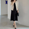 Women's Slim Fit Cotton Linen Round Neck Long Sleeve Single Breasted Casual Cardigan for Spring in Solid Color