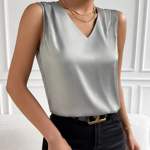 Women's Loose Fit Polyester Solid Color Pullover Patch Sleeveless Vest for Summer Casual Work Office in Burgundy