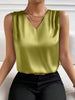Women's Loose Fit Polyester Solid Color Pullover Patch Sleeveless Vest for Summer Casual Work Office in Burgundy