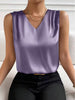 Women's Loose Fit Polyester Solid Color Pullover Patch Sleeveless Vest for Summer Casual Work Office in Burgundy