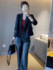 Women's Cropped Blazer, Lapel Collar, Button Front and Long Sleeves