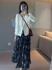 Women's Cropped Blazer, Lapel Collar, Button Front and Long Sleeves