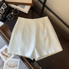 Women's Casual Solid Color Blended Pants for Summer in White
