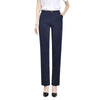 Women's Straight Leg Polyester Solid Color Dress Pants for Office Work Hotel Bank Interviews and Business Casual in Blue