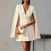 Women's Casual V Neck Polyester Solid Color Dress for Summer Office Work in Apricot Blue Pink