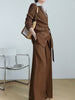 Women's Plus Size Business Suit Set with Polyester Wide Leg Pants Two Piece Outfit for Autumn in Professional Style