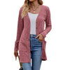 Women's Slim Fit Ribbed Solid Color V-Neck Single Row Multiple Buckles Cardigan Style Casual Top for Autumn in New Season