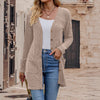 Women's Slim Fit Ribbed Solid Color V-Neck Single Row Multiple Buckles Cardigan Style Casual Top for Autumn in New Season