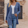 Women's Slim Fit Ribbed Solid Color V-Neck Single Row Multiple Buckles Cardigan Style Casual Top for Autumn in New Season