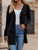 Women's Slim Fit Ribbed Solid Color V-Neck Single Row Multiple Buckles Cardigan Style Casual Top for Autumn in New Season