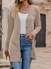 Women's Slim Fit Ribbed Solid Color V-Neck Single Row Multiple Buckles Cardigan Style Casual Top for Autumn in New Season