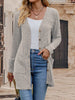 Women's Slim Fit Ribbed Solid Color V-Neck Single Row Multiple Buckles Cardigan Style Casual Top for Autumn in New Season