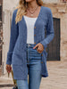 Women's Slim Fit Ribbed Solid Color V-Neck Single Row Multiple Buckles Cardigan Style Casual Top for Autumn in New Season