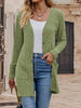 Women's Slim Fit Ribbed Solid Color V-Neck Single Row Multiple Buckles Cardigan Style Casual Top for Autumn in New Season