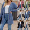 Women's Slim Fit Ribbed Solid Color V-Neck Single Row Multiple Buckles Cardigan Style Casual Top for Autumn in New Season