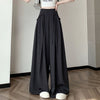 Women's Regular Fit High Waist Wide Leg Blended Loose Casual Long Pants with Draped Look for Summer in Apricot