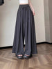 Women's Regular Fit High Waist Wide Leg Blended Loose Casual Long Pants with Draped Look for Summer in Apricot