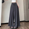 Women's Regular Fit High Waist Wide Leg Blended Loose Casual Long Pants with Draped Look for Summer in Apricot
