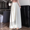 Women's Regular Fit High Waist Wide Leg Blended Loose Casual Long Pants with Draped Look for Summer in Apricot