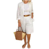 Women's Cotton Cardigan Summer Lightweight Open Front Knit Sweater for Casual Beach in White