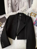 Women's Regular Fit Polyester Solid Color Suit Collar One Button Casual Blazer for Autumn in Emerald Green Pink