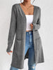 Women's Regular Fit Solid Color Polyester Open Front Cardigan Casual Knitwear for Spring in Brown