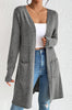 Women's Regular Fit Solid Color Polyester Open Front Cardigan Casual Knitwear for Spring in Brown