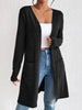 Women's Regular Fit Solid Color Polyester Open Front Cardigan Casual Knitwear for Spring in Brown