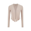 Women's Regular Fit V Neck Knitted Solid Color No Buckle Open Front Cardigan for Summer Casual Wear in White Pink Camel