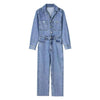 Women's Straight Leg Denim Pants with Casual Office Style for Spring in Blue