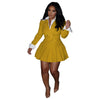 Women's Polyester Solid Color Two Piece Suit Set with Blazer and Pleated Skirt for Office Office in Autumn in Pink