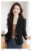 Women's Brown Short Blazer, Two-Button Front, Lapel Collar and Fitted Shape