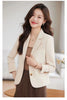 Women's Brown Short Blazer, Two-Button Front, Lapel Collar and Fitted Shape