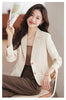 Women's Brown Short Blazer, Two-Button Front, Lapel Collar and Fitted Shape