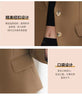 Women's Brown Short Blazer, Two-Button Front, Lapel Collar and Fitted Shape
