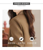 Women's Brown Short Blazer, Two-Button Front, Lapel Collar and Fitted Shape