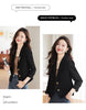 Women's Brown Short Blazer, Two-Button Front, Lapel Collar and Fitted Shape
