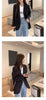 Women's Relaxed Blazer, Lapel Collar, Double-Button Front and Long Sleeves