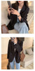 Women's Relaxed Blazer, Lapel Collar, Double-Button Front and Long Sleeves