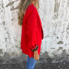 Women's Slim Fit Polyester Animal Print Jacket with Suit Collar Nine-Quarter Sleeves and 3D Pattern for Urban Autumn in Black Red